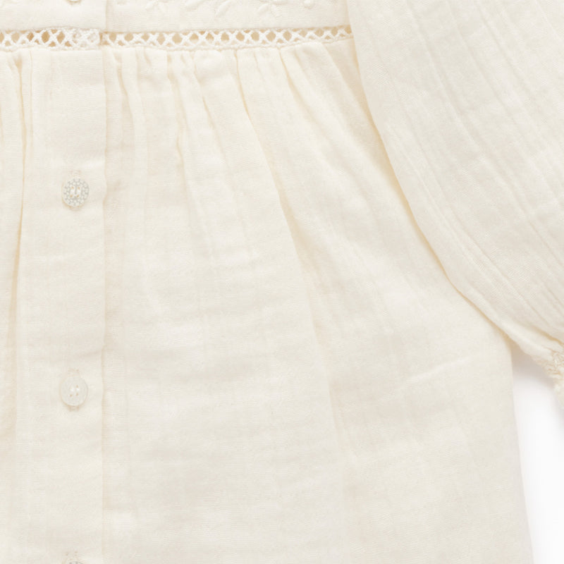 purebaby organic meadow blouse cloud organic cotton baby clothes