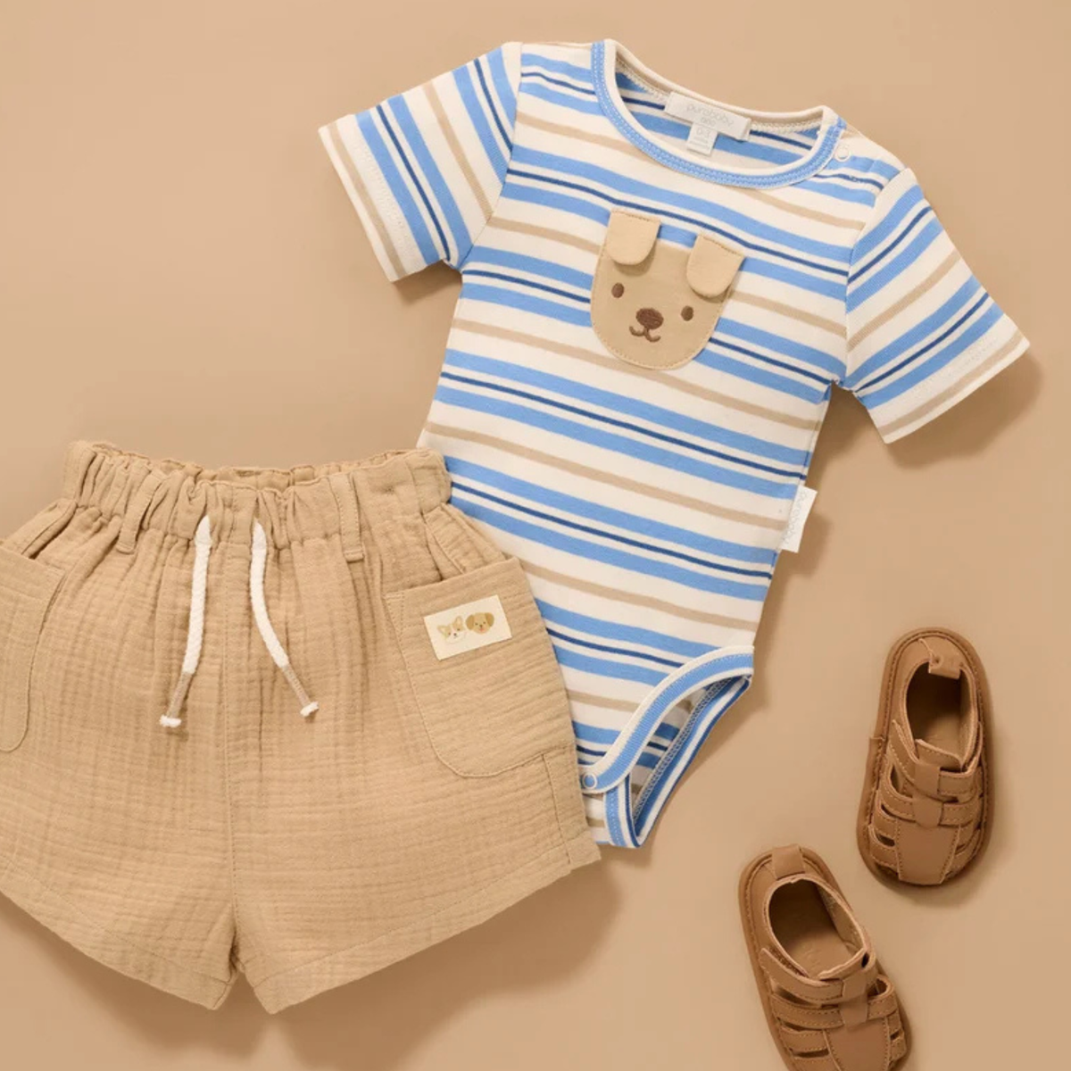 Crinkle Cotton Shorts | Beech