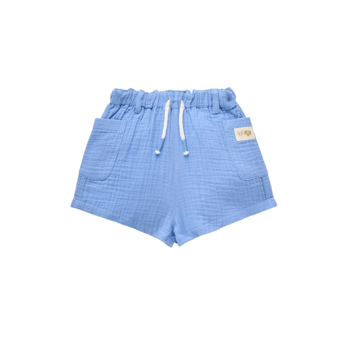 purebaby organic cotton baby clothes crinkle cotton shorts blue jay
