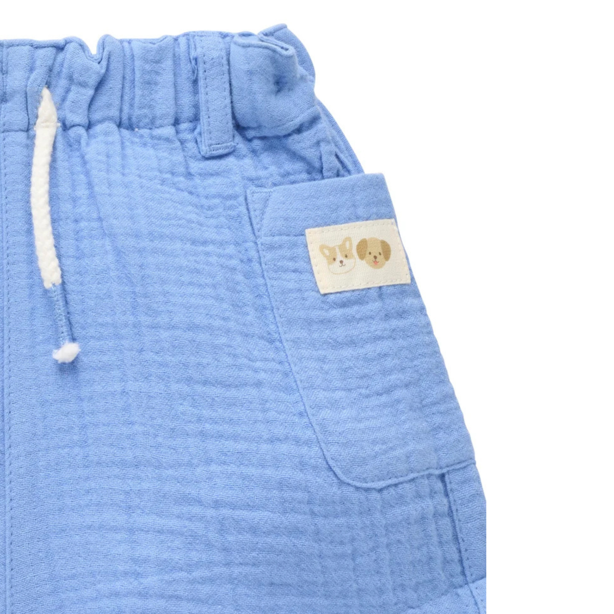 purebaby organic cotton baby clothes crinkle cotton shorts blue jay