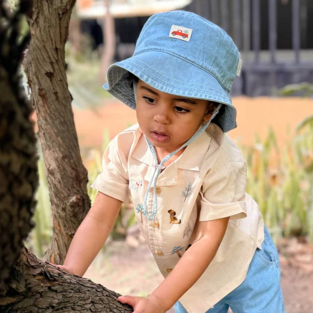 purebaby organic cotton denim bucket sun hat baby kids