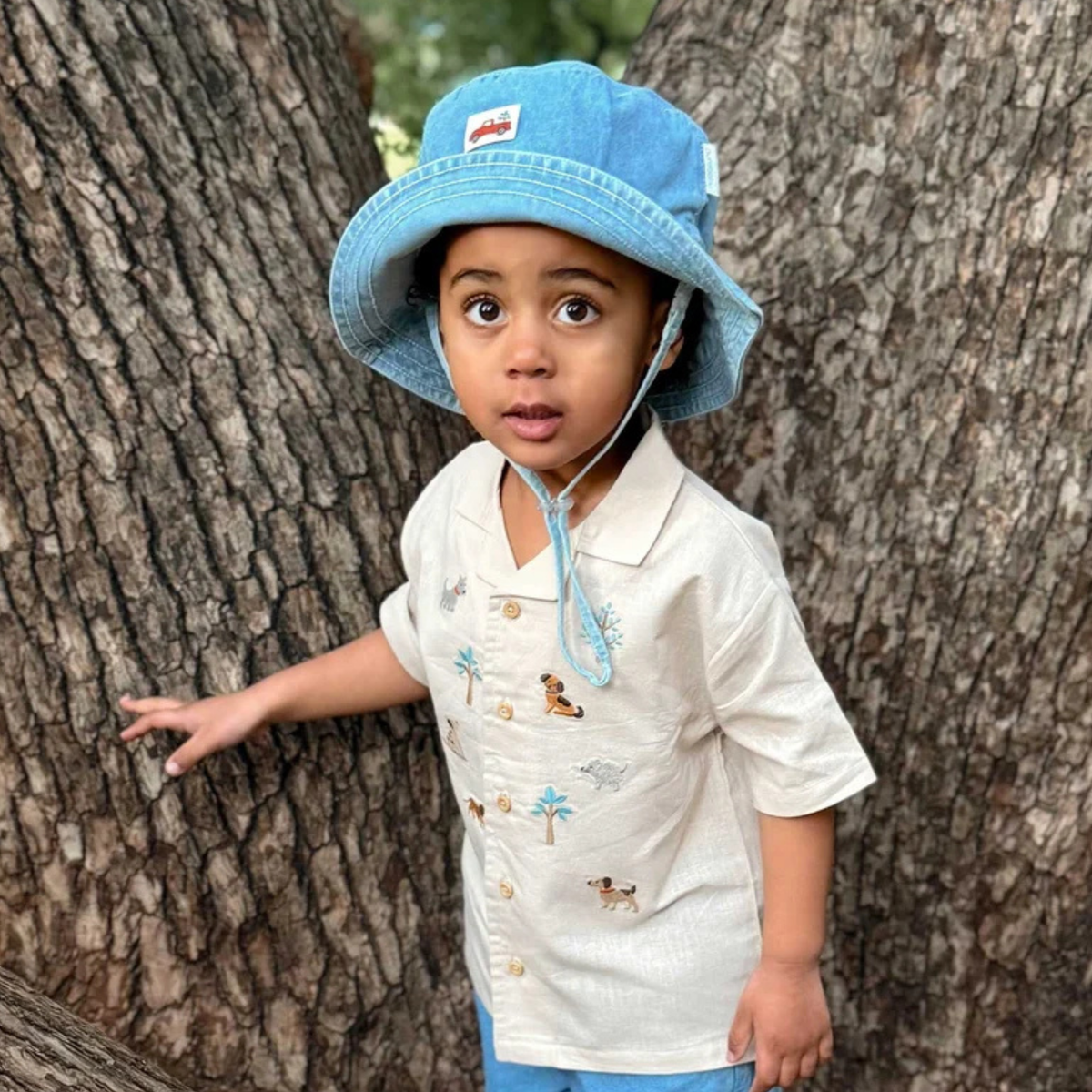 purebaby organic cotton denim bucket sun hat baby kids