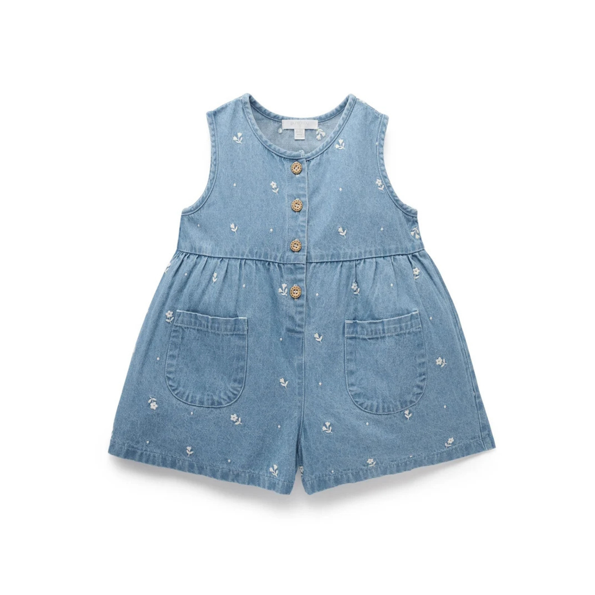 Denim Embroidered Jumpsuit