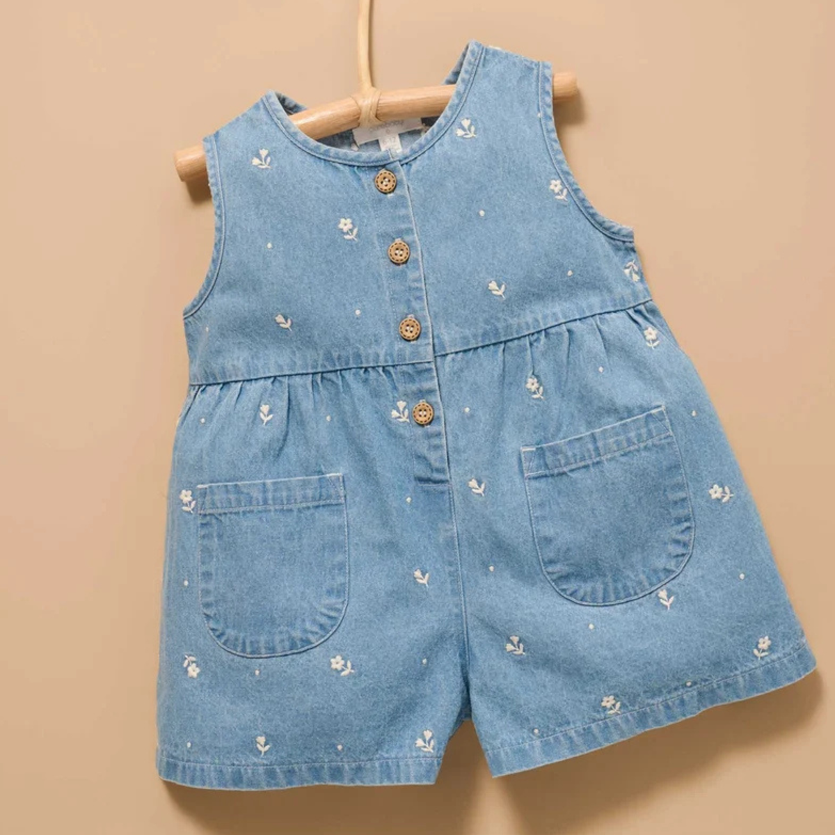 Denim Embroidered Jumpsuit