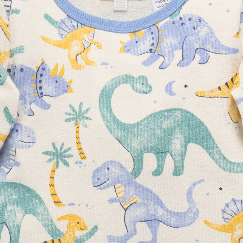 purebaby organic dinosaur textured pyjama set PJ baby kids
