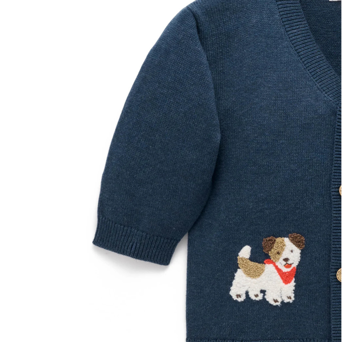purebaby organic cotton baby kids doggy cardigan