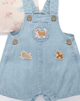 purebaby organic blue doggy overall denim set organic cotton baby kids clothes