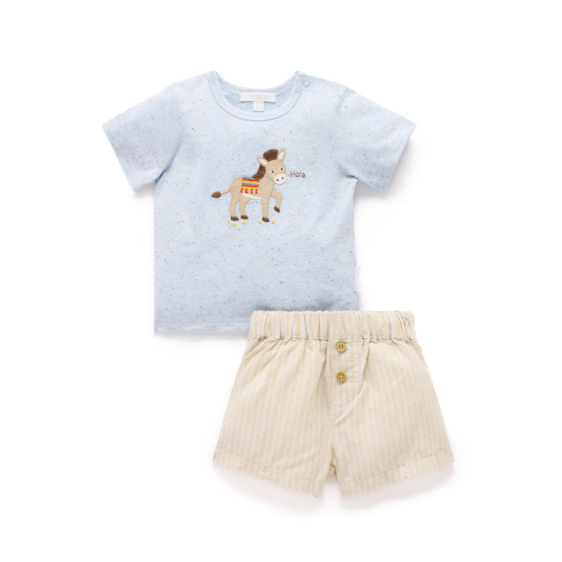 purebaby organic baby boy clothes donkey tee short set kids