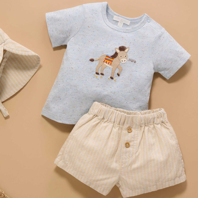 purebaby organic baby boy clothes donkey tee short set kids