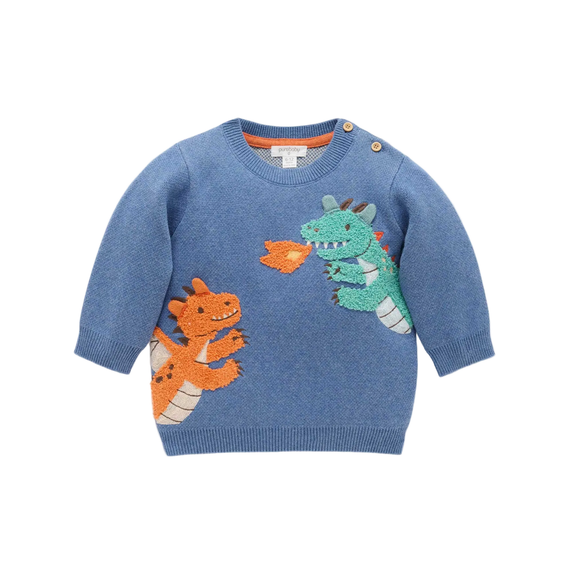 purebaby organic dragon wool jumper kids travel