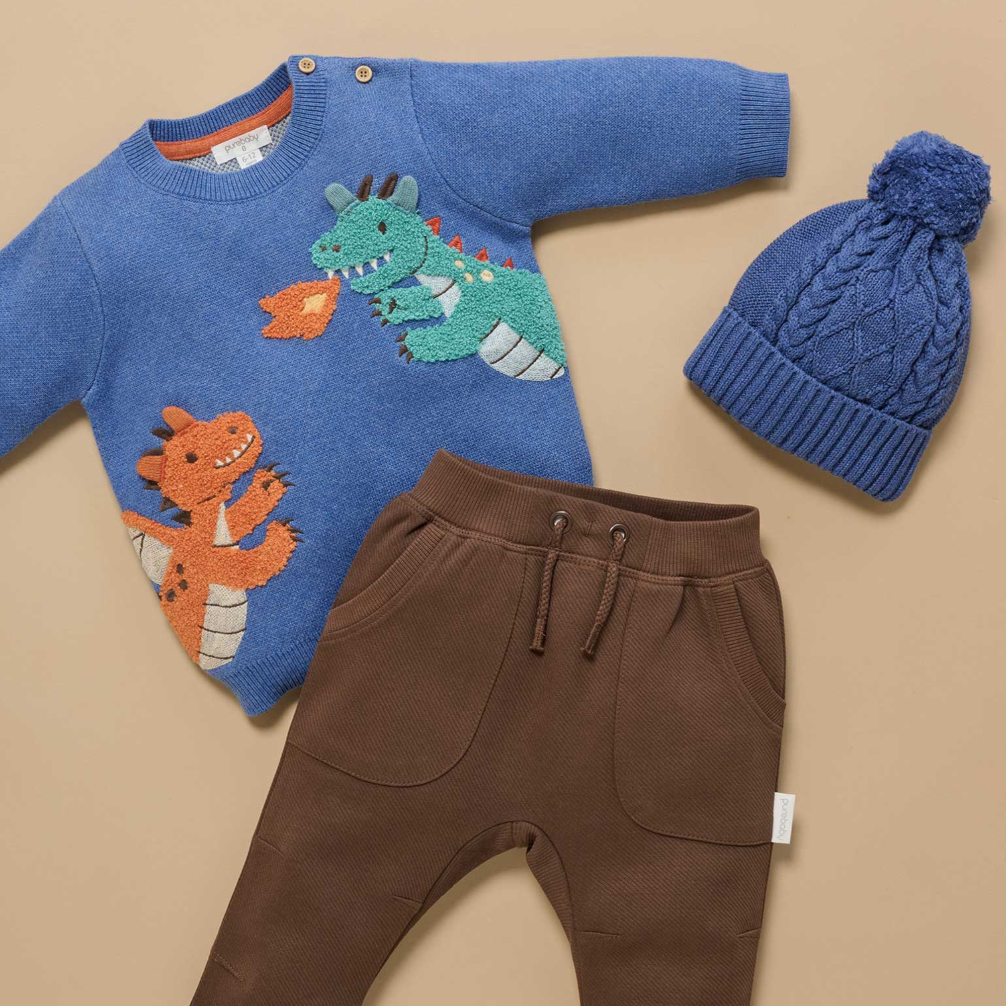 purebaby organic dragon wool jumper kids travel