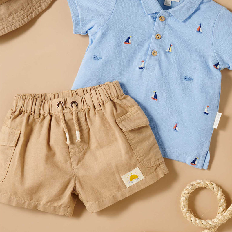 purebaby organic linen blend shorts baby kids organic cotton bottoms