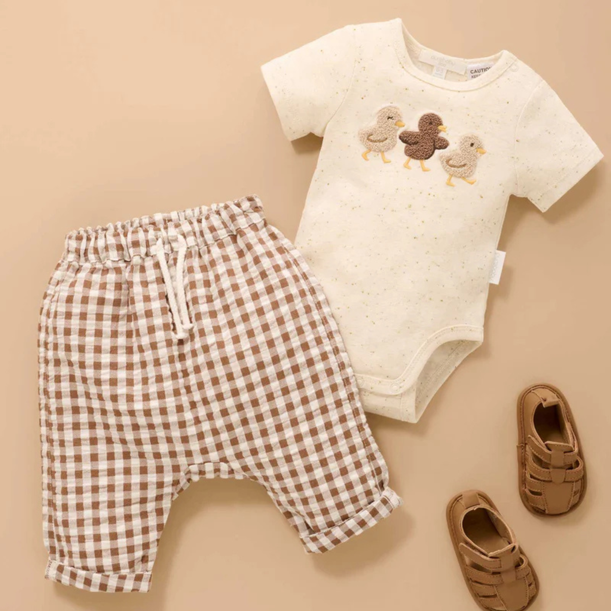 purebaby organic cotton baby bodysuit duck