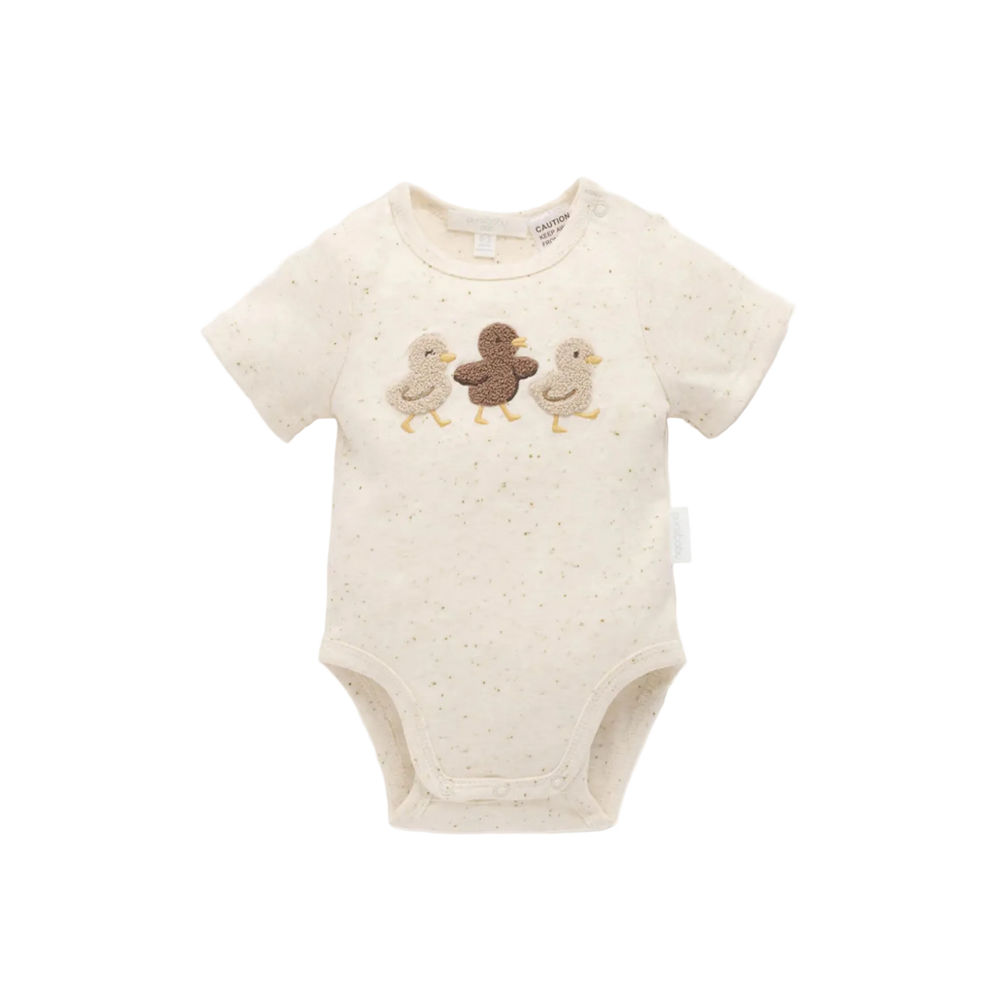 purebaby organic cotton baby bodysuit duck