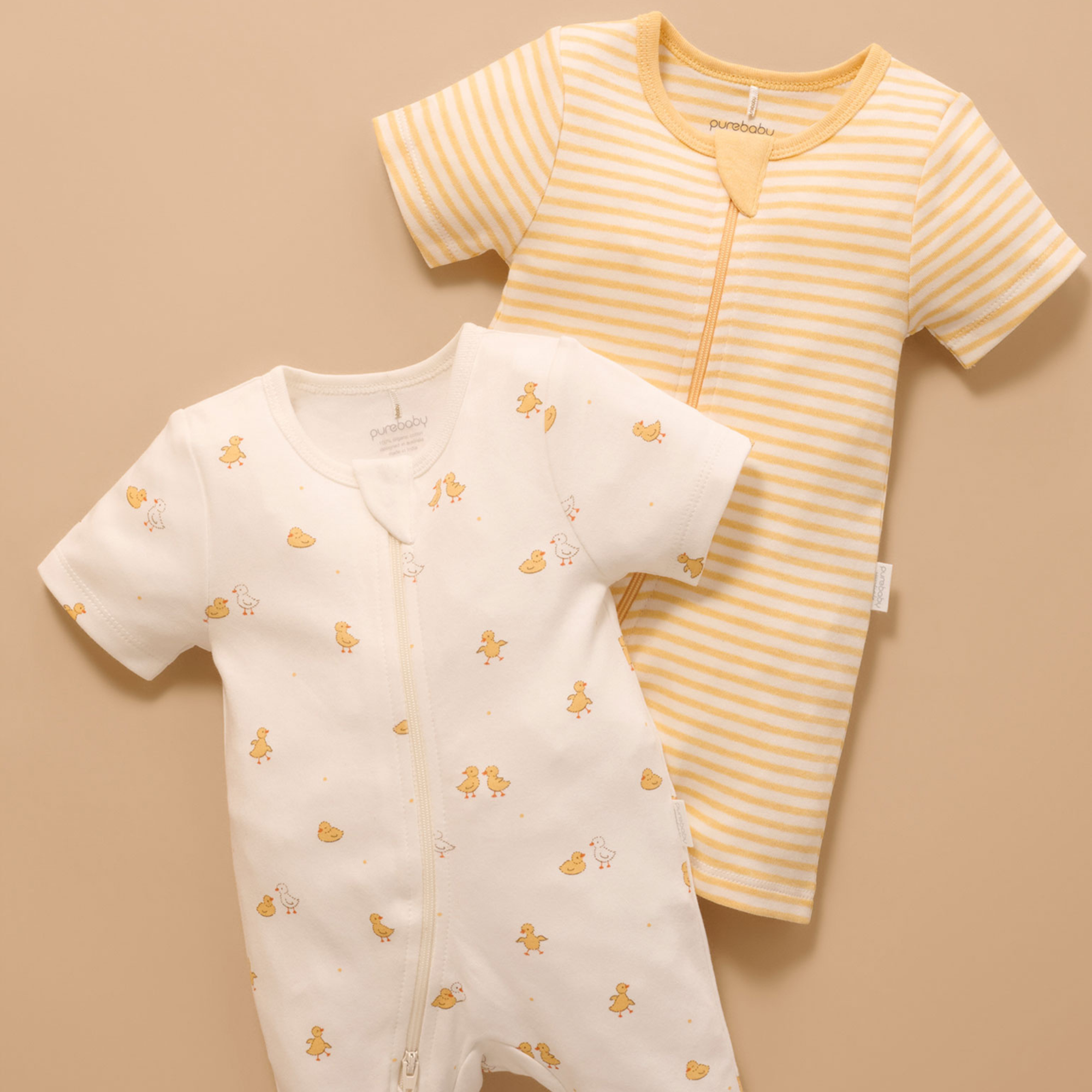 purebaby organic newborn baby short romper