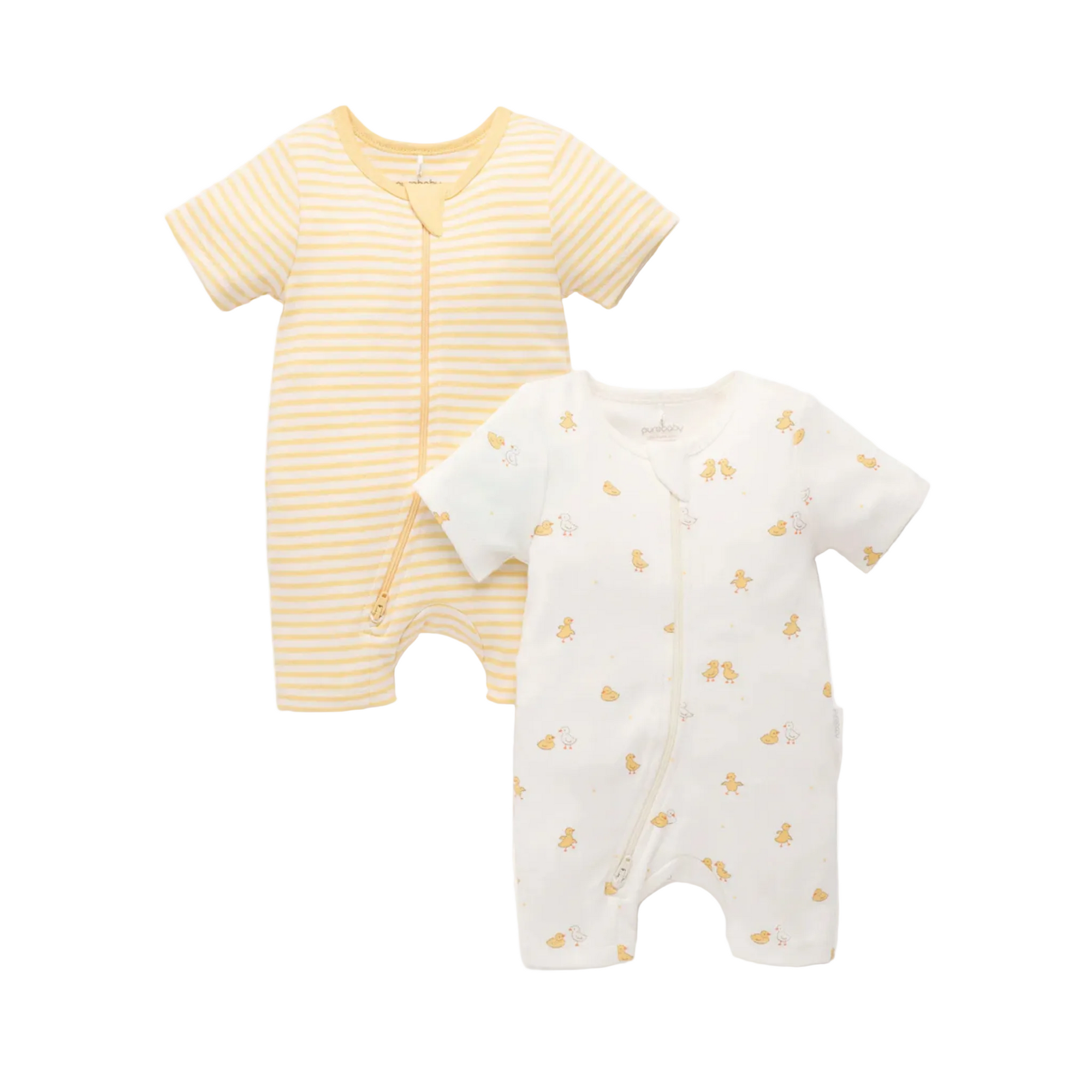 purebaby organic newborn baby short rompers