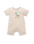 purebaby organic cotton baby clothes duck short growsuit romper