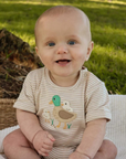 purebaby organic cotton baby clothes duck short growsuit romper