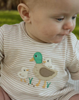 purebaby organic cotton baby clothes duck short growsuit romper