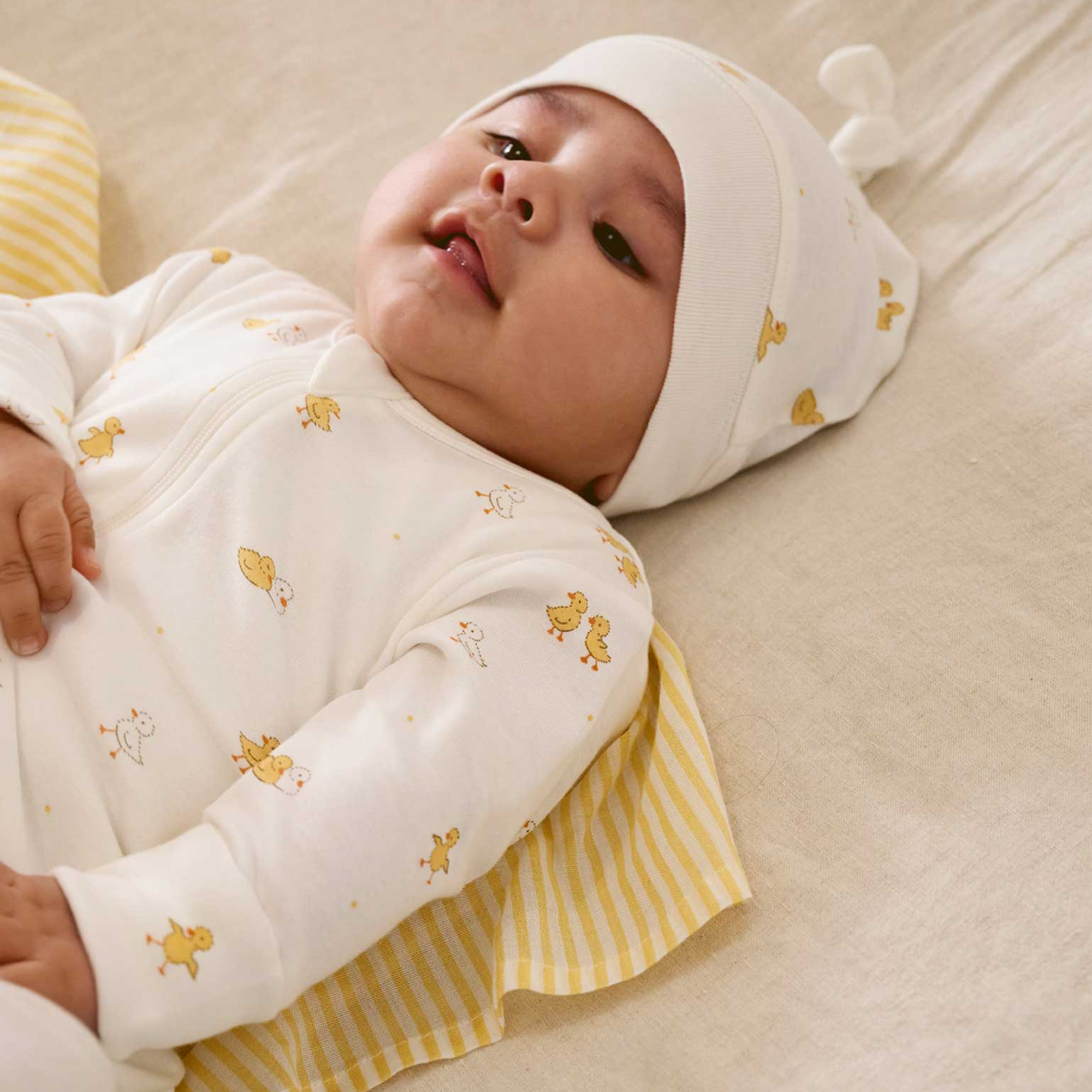 purebaby organic cotton newborn baby romper growsuit