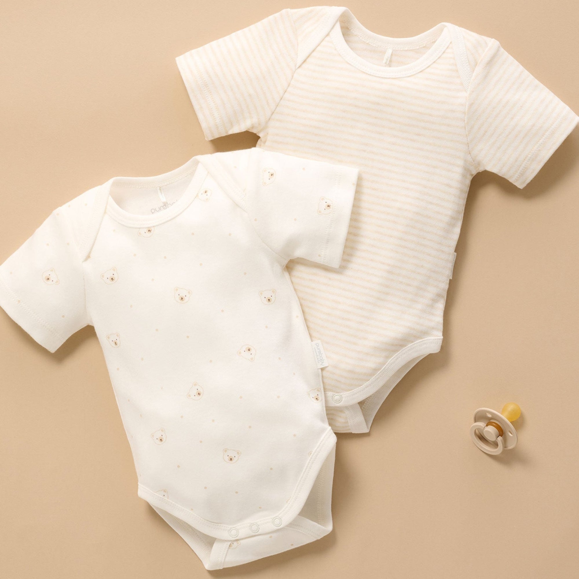 purebaby organic easy neck short sleeve bodysuit organic cotton baby clothes