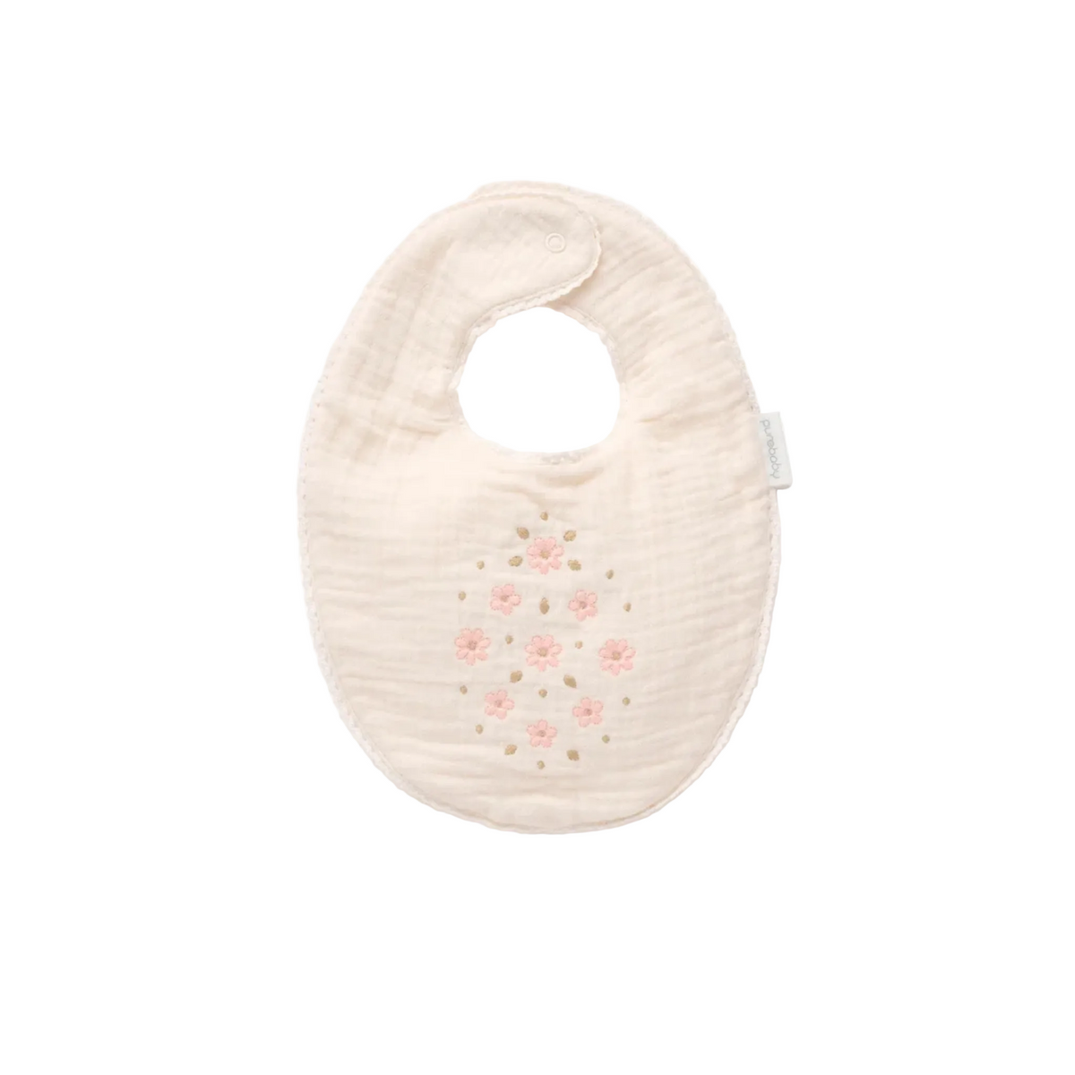 purebaby organic cotton baby bib emboridered bib cloud