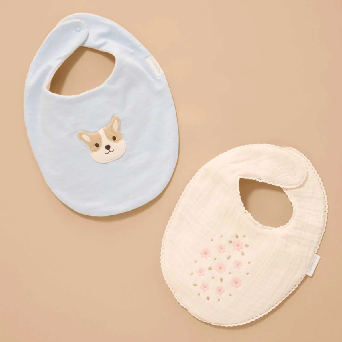 purebaby organic cotton baby bib emboridered bib cloud