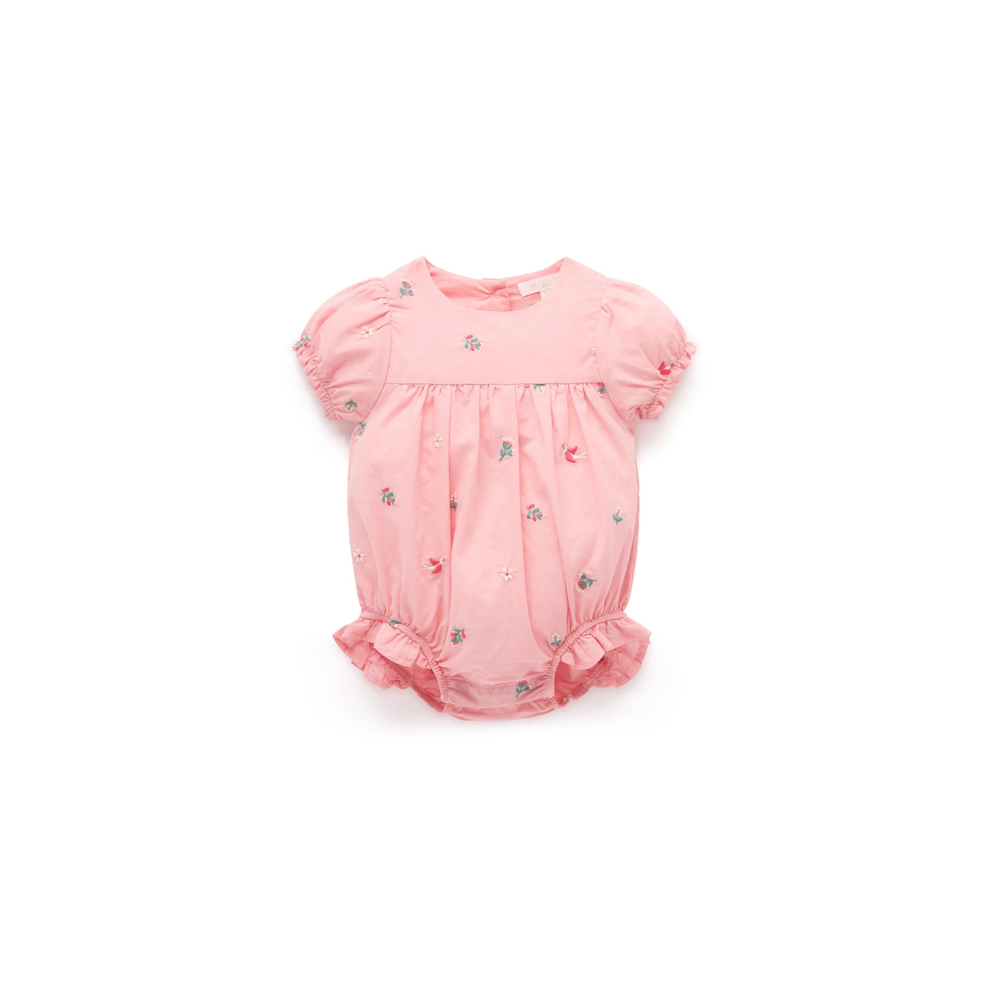 pink bodysuit made from organic cotton by purebaby organic
