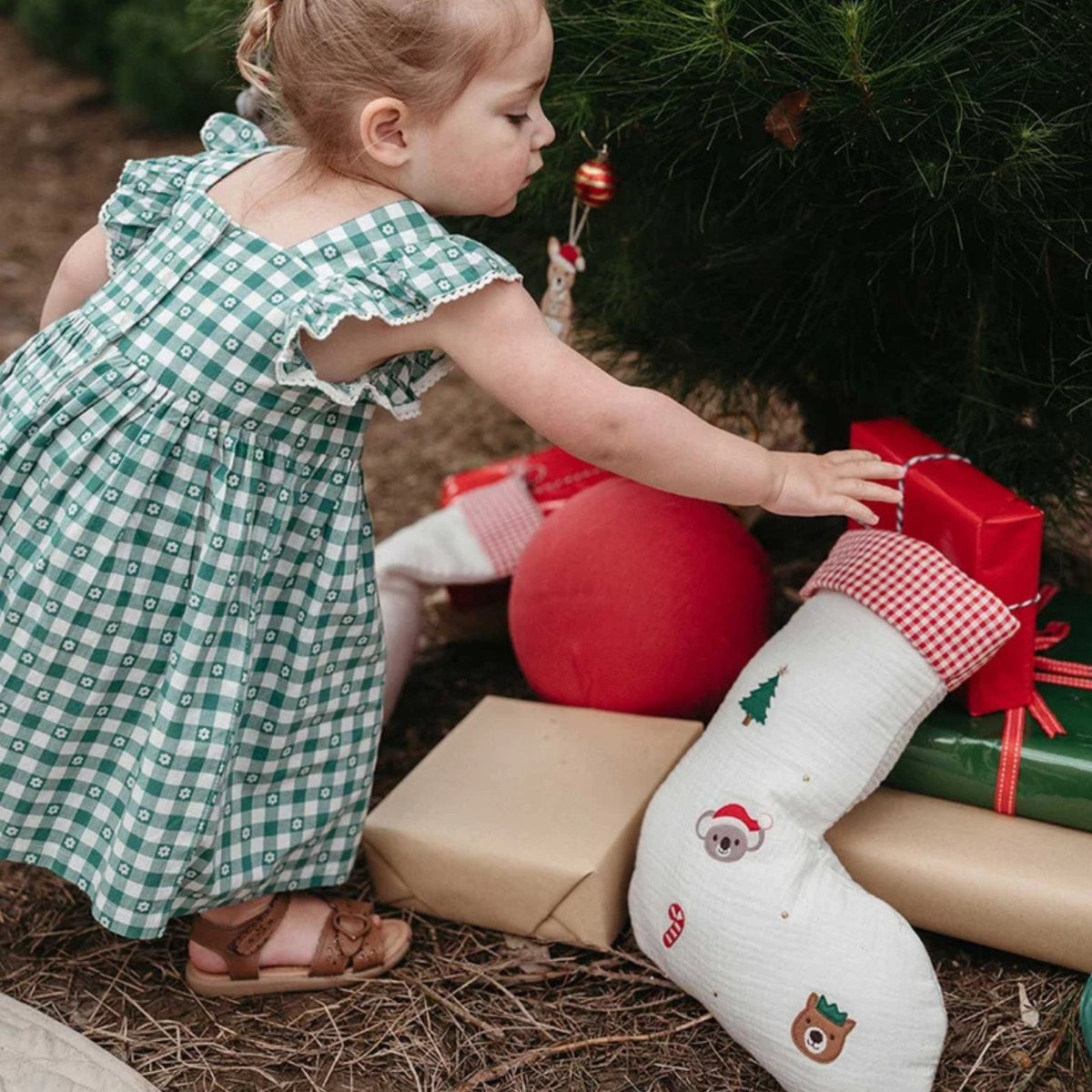 purebaby organic embroidered christmas stocking