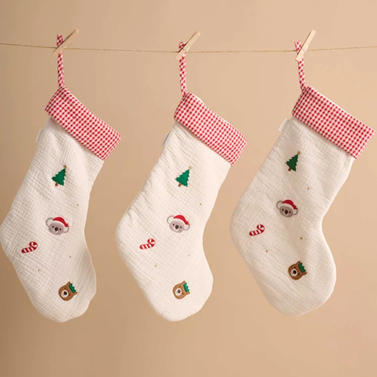 purebaby organic embroidered christmas stocking