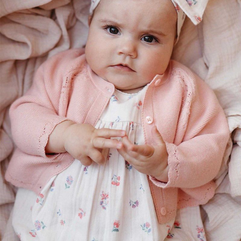 purebaby organic cotton baby girl clothes marigold fiesta romper