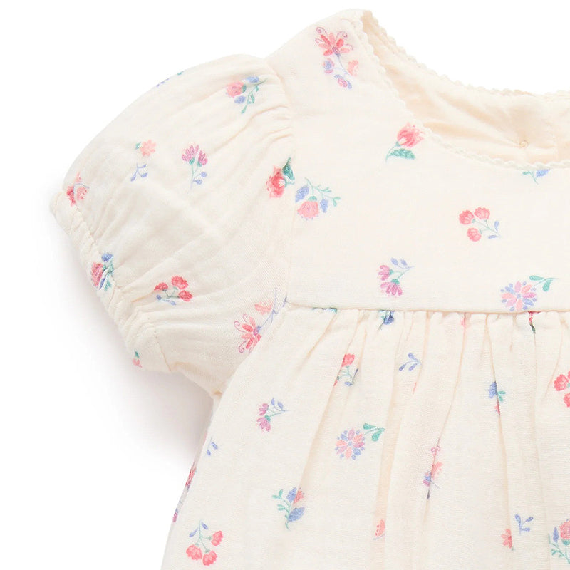 purebaby organic cotton baby girl clothes marigold fiesta romper