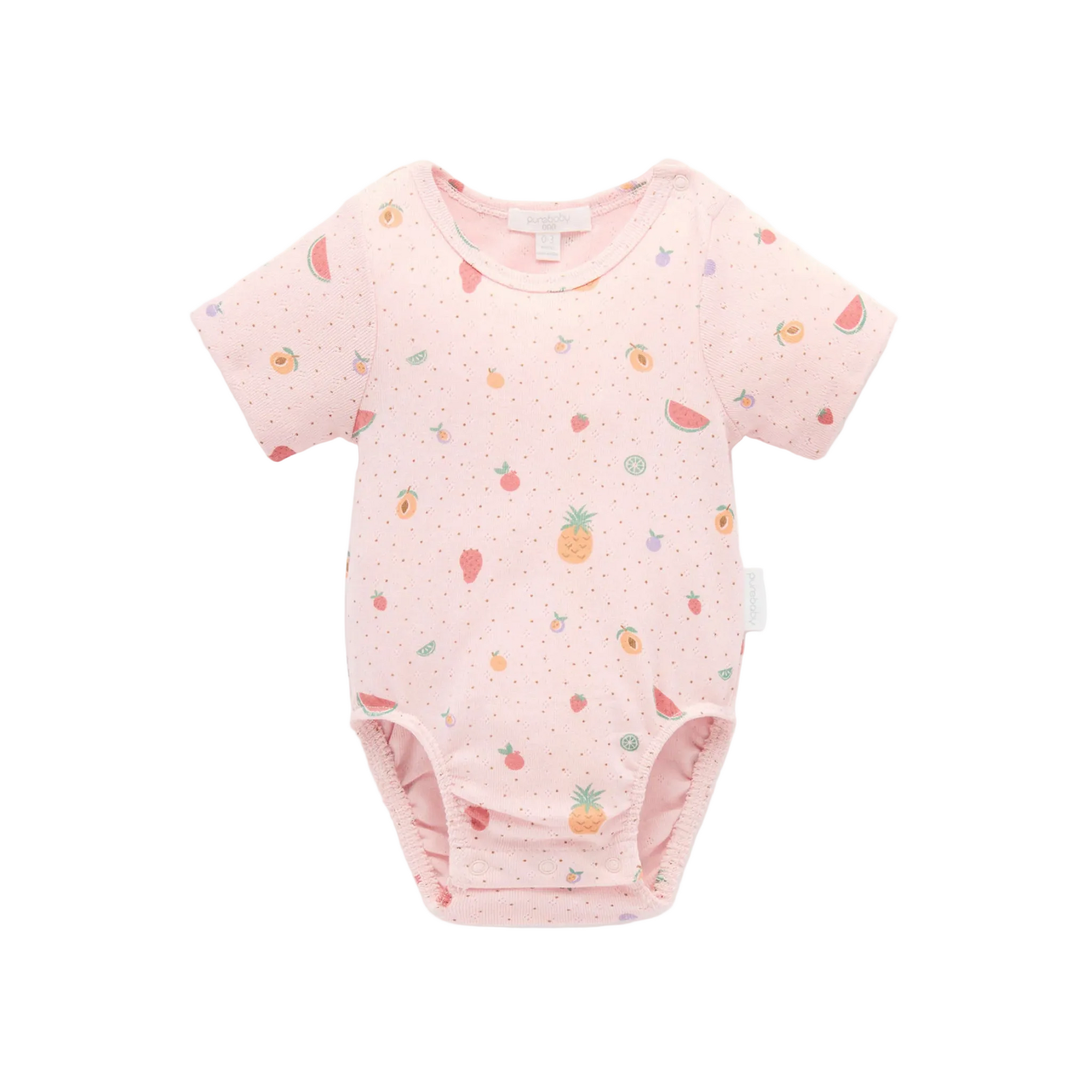 purebaby organic cotton baby bodysuit fruity pointelle bodysuit