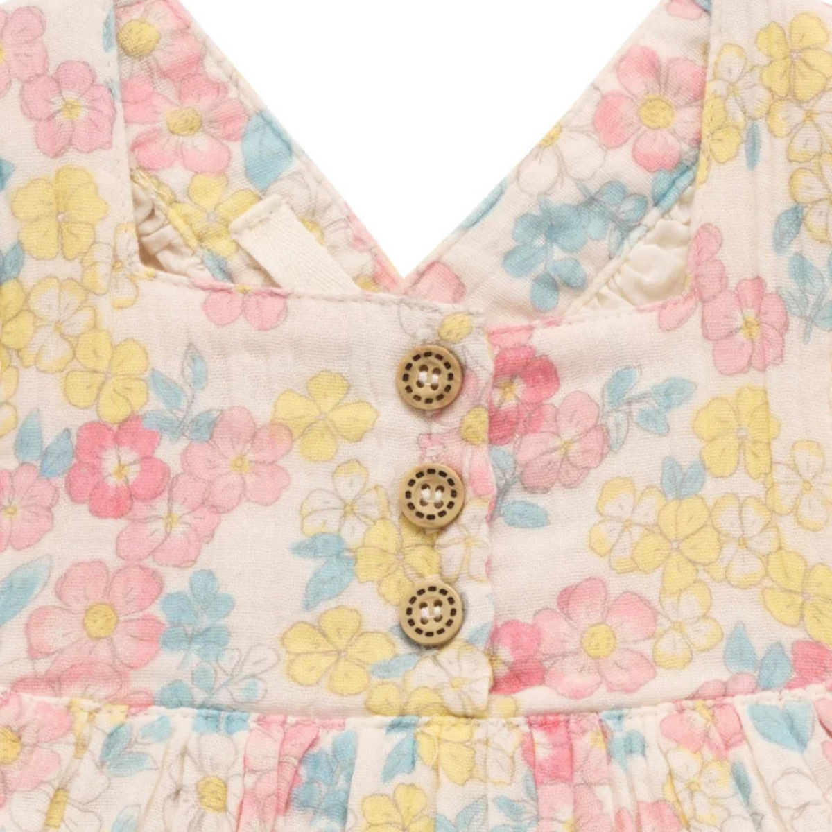 purebaby organic cotton baby clothes garden flowers romper baby girl