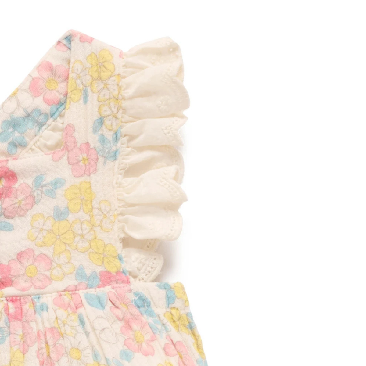 purebaby organic cotton baby clothes garden flowers romper baby girl