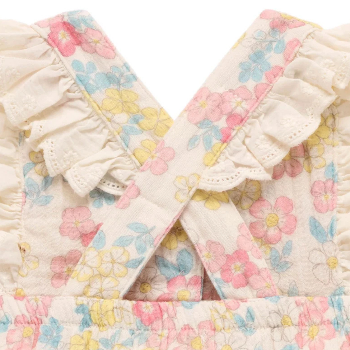purebaby organic cotton baby clothes garden flowers romper baby girl