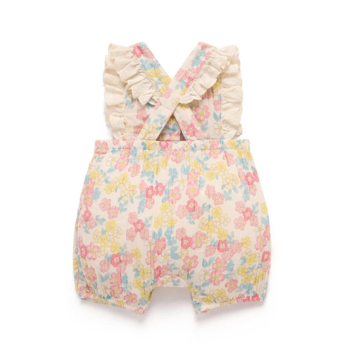purebaby organic cotton baby clothes garden flowers romper baby girl