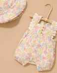 purebaby organic cotton baby clothes garden flowers romper baby girl