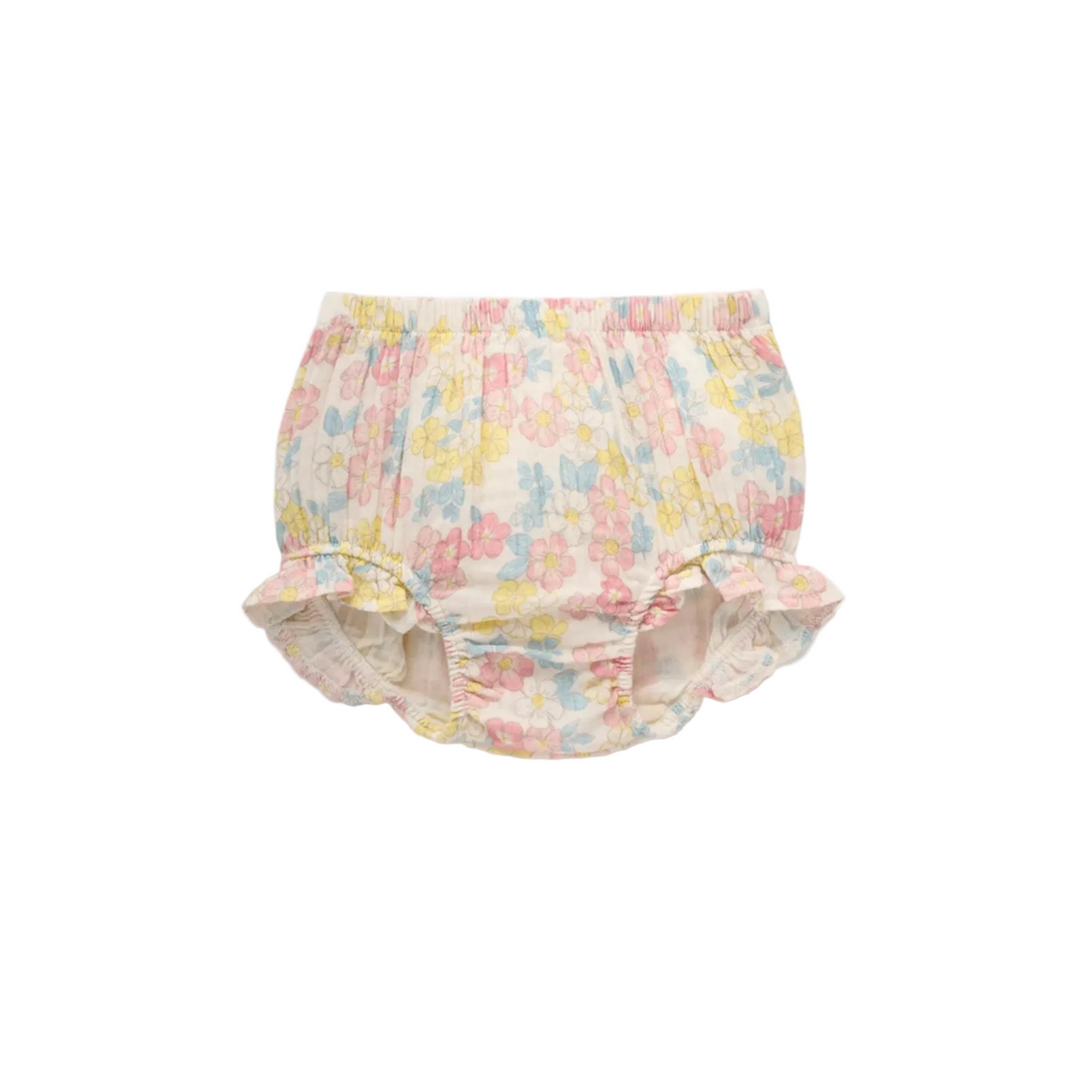 purebaby organic cotton baby clothes garden flowers ruffle bloomers baby girl diaper cover