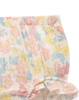 purebaby organic cotton baby clothes garden flowers ruffle bloomers baby girl diaper cover