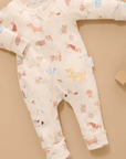purebaby organic cotton baby romper growsuit puppy