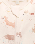 purebaby organic cotton baby romper growsuit puppy