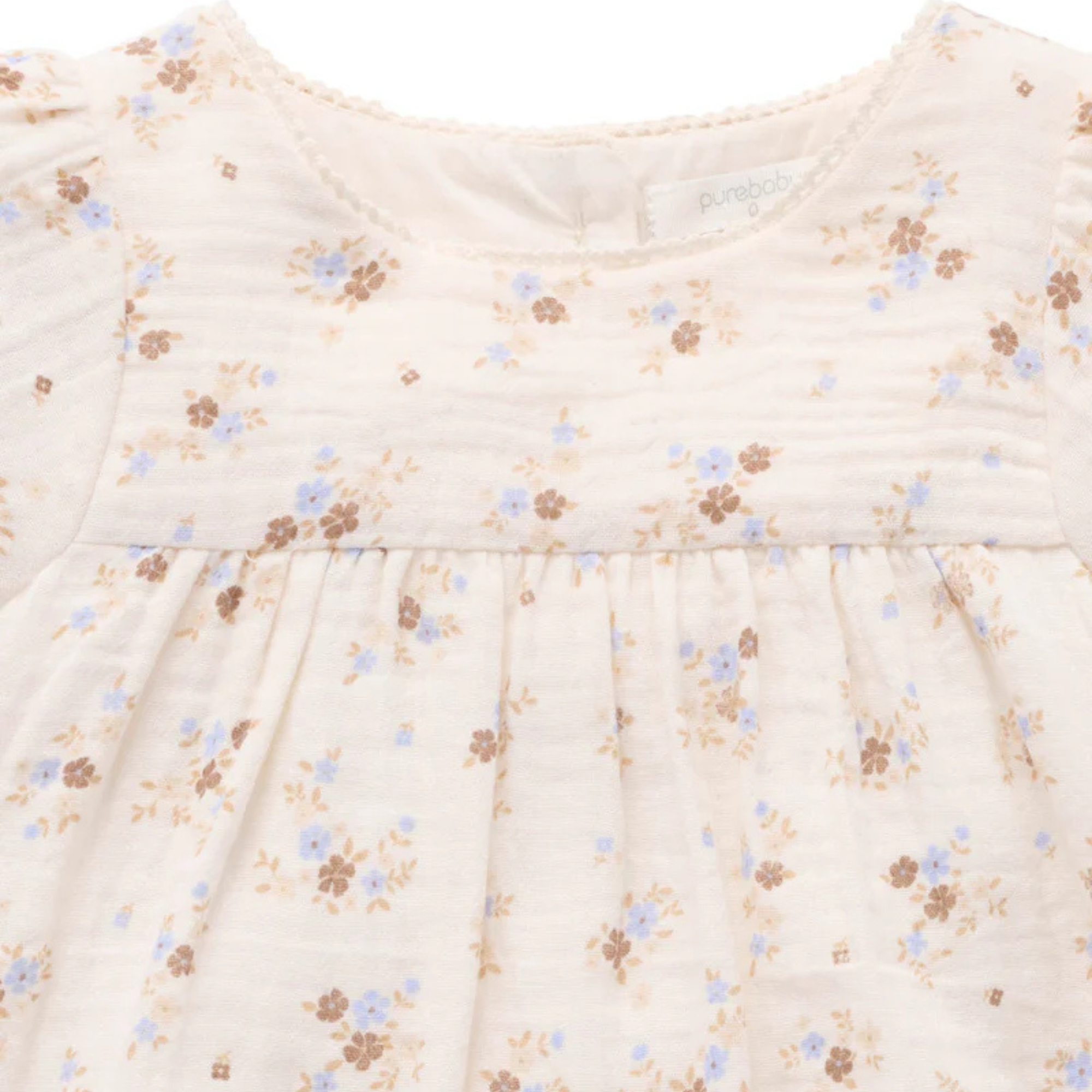purebaby organic cotton romper garden ditsy