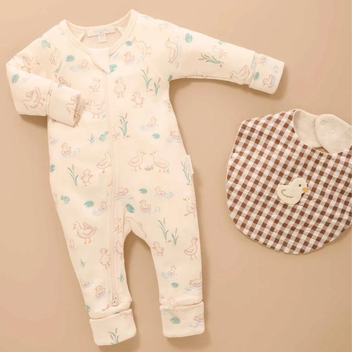 Gingham Bib Milk Choc Gingham