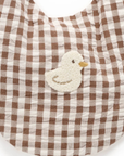 Gingham Bib Milk Choc Gingham