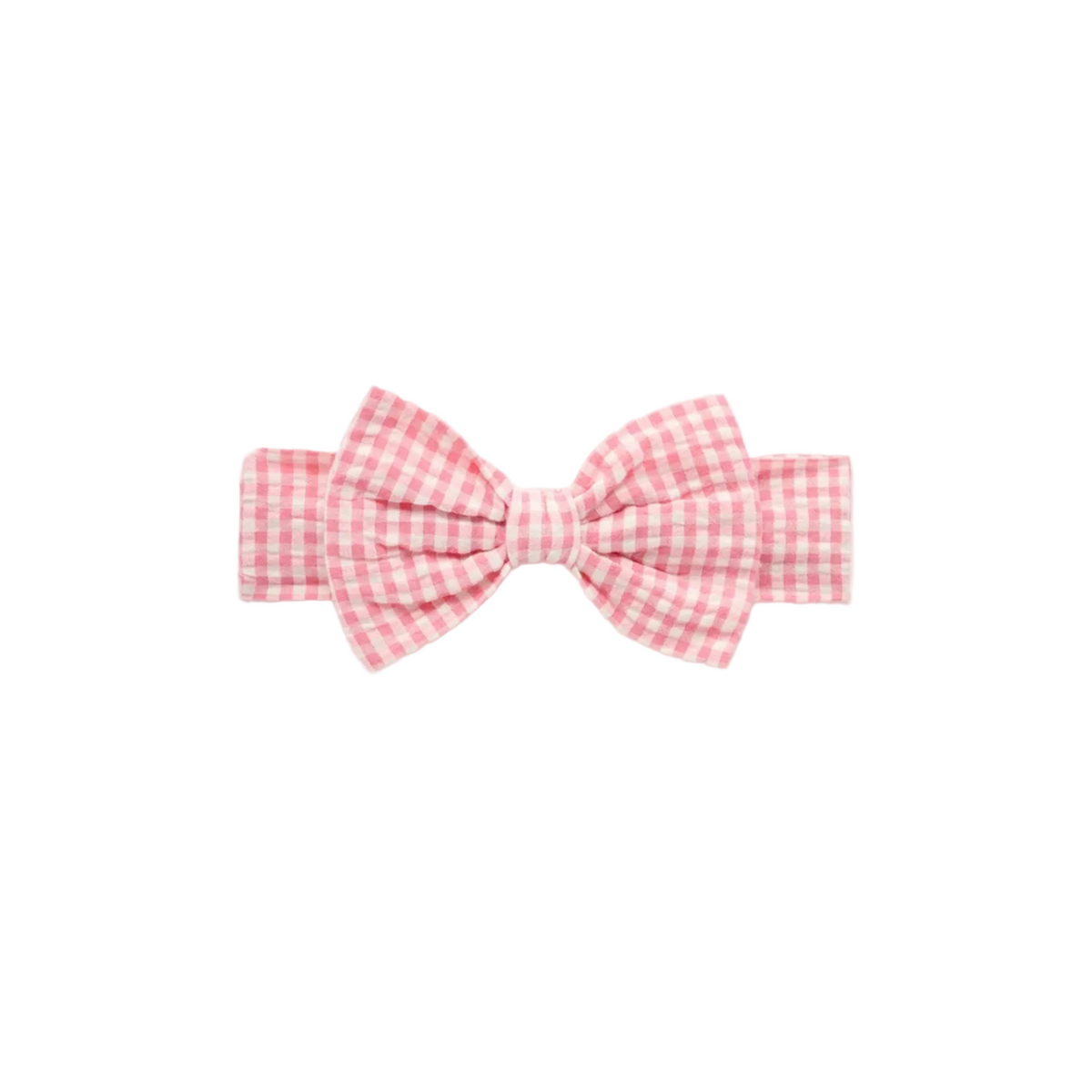 purebaby organic baby bow Headband pomegranate gingham