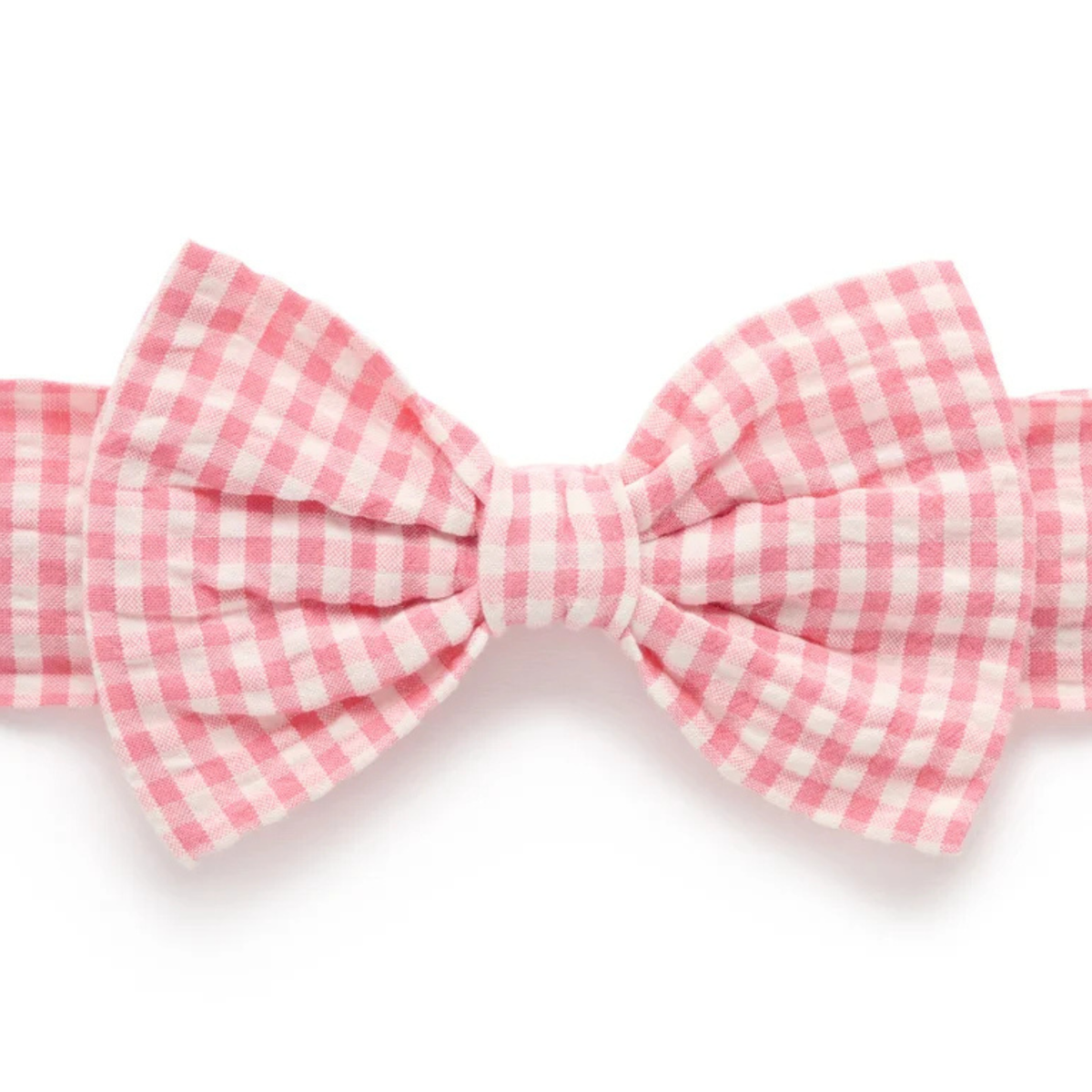 purebaby organic baby bow Headband pomegranate gingham