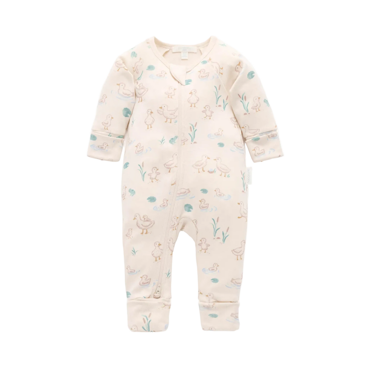 purebaby organic cotton baby growsuit romper goose