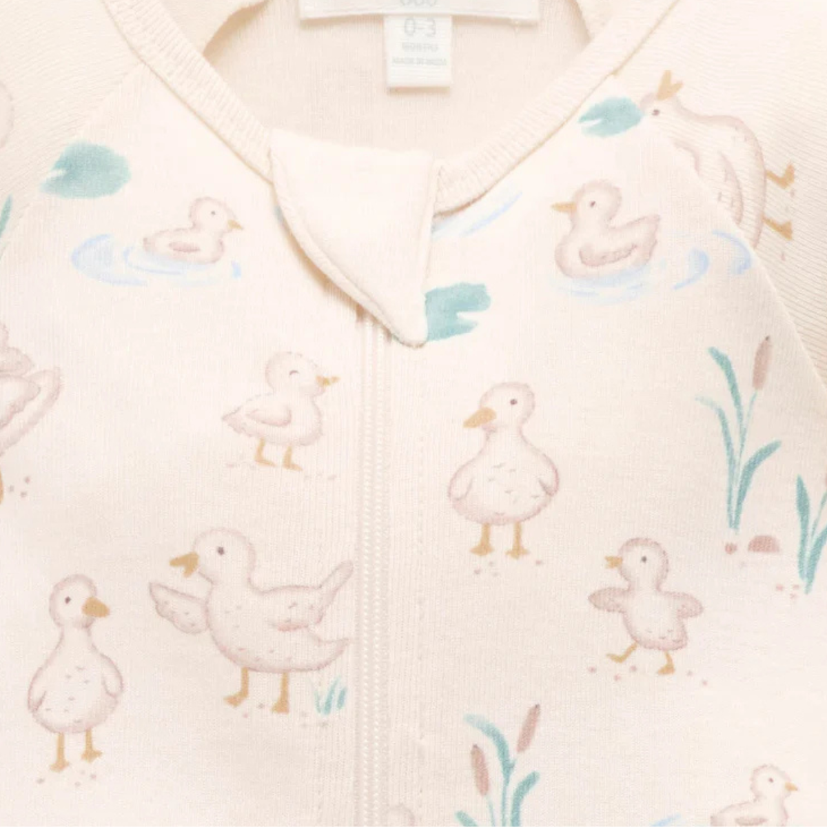 purebaby organic cotton baby growsuit romper goose