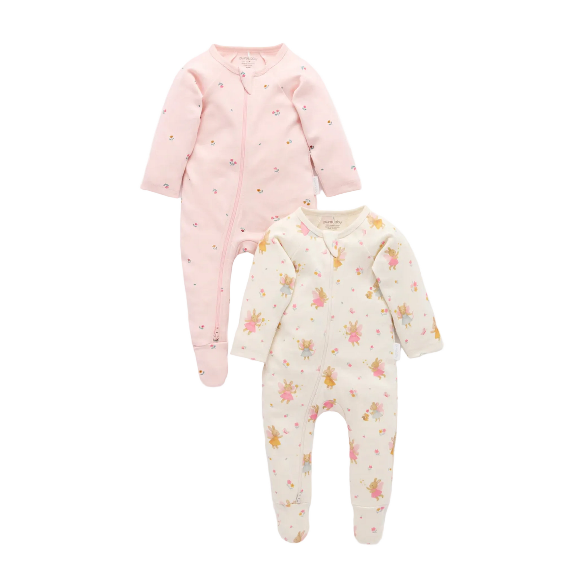 purebaby organic cotton baby clothes newborn growsuit cloud fairies